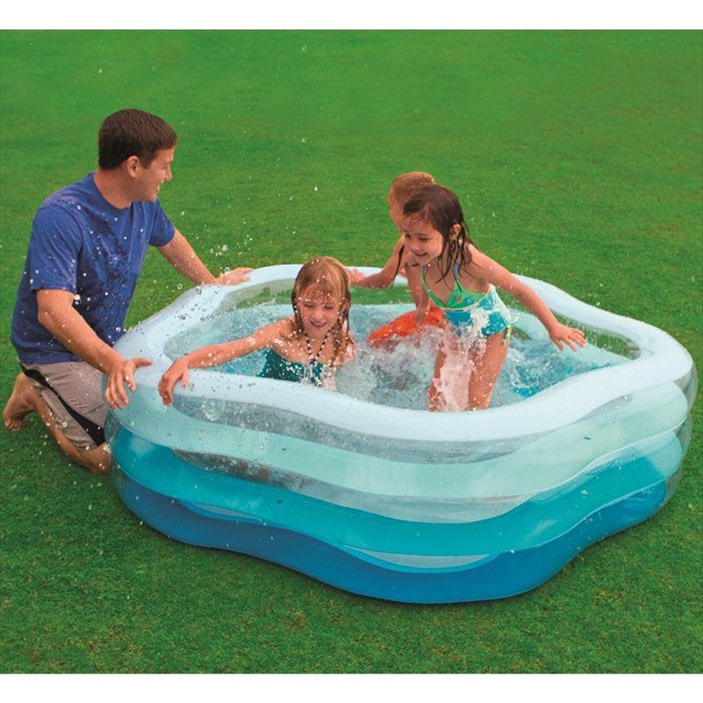 Intex 56495NP Opblaasbaar Zwembad 185x180x53 cm Blauw/Wit - Image 2