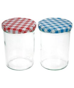 Jampotten 440 ml 6 Stuks Glas/Transparant/Rood/Blauw