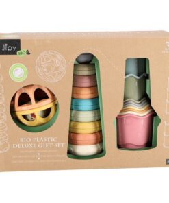 Jipy Bioplastic Giftset Stapeltoren Bad Stapelbekertjes + Speel Ratelbal