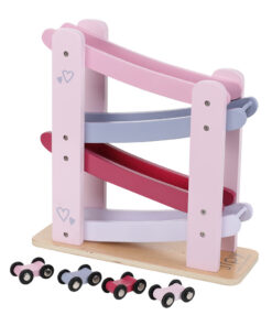 Jipy Houten Autobaan + 4 Auto's Roze