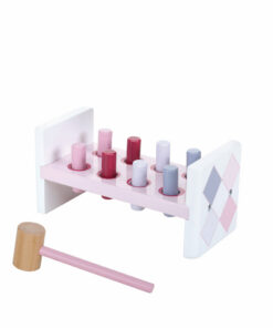 Jipy Houten Hamerbank + 8 Pennen Roze