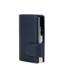 Juscha JU-962102 Pasjeshouder Clicksafe RFID Kunstleer BL/ZI 8 Pasjes Met Opbergvak Voor Muntgeld