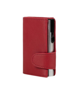 Juscha JU-962103 Pasjeshouder Clicksafe RFID Kunstleer RO/ZI 8 Pasjes Met Opbergvak Voor Muntgeld