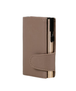 Juscha JU-963106 Pasjeshouder Clicksafe RFID Kunstleer Beige/champ 8 Pasjes Met Opbergvak Voor Muntgeld