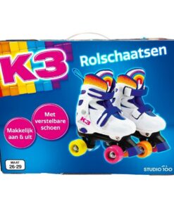 K3 Rolschaatsen Maat 26-29 Wit/Regenboog