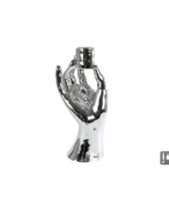 Kandelaar Hand 10x8x21 cm Zilver