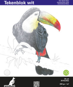 Kangaro K-5331 Tekenblok 27x36cm 200 Gr 20 Vel Wit Fijne Korrel Kopgelijmd