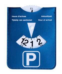 Kangaro Parkeerschijf in Blauwe Kunstlederen Houder