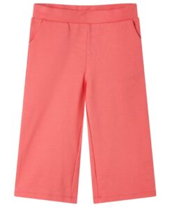 Kinderbroek met wijde pijpen 128 koraalkleurig
