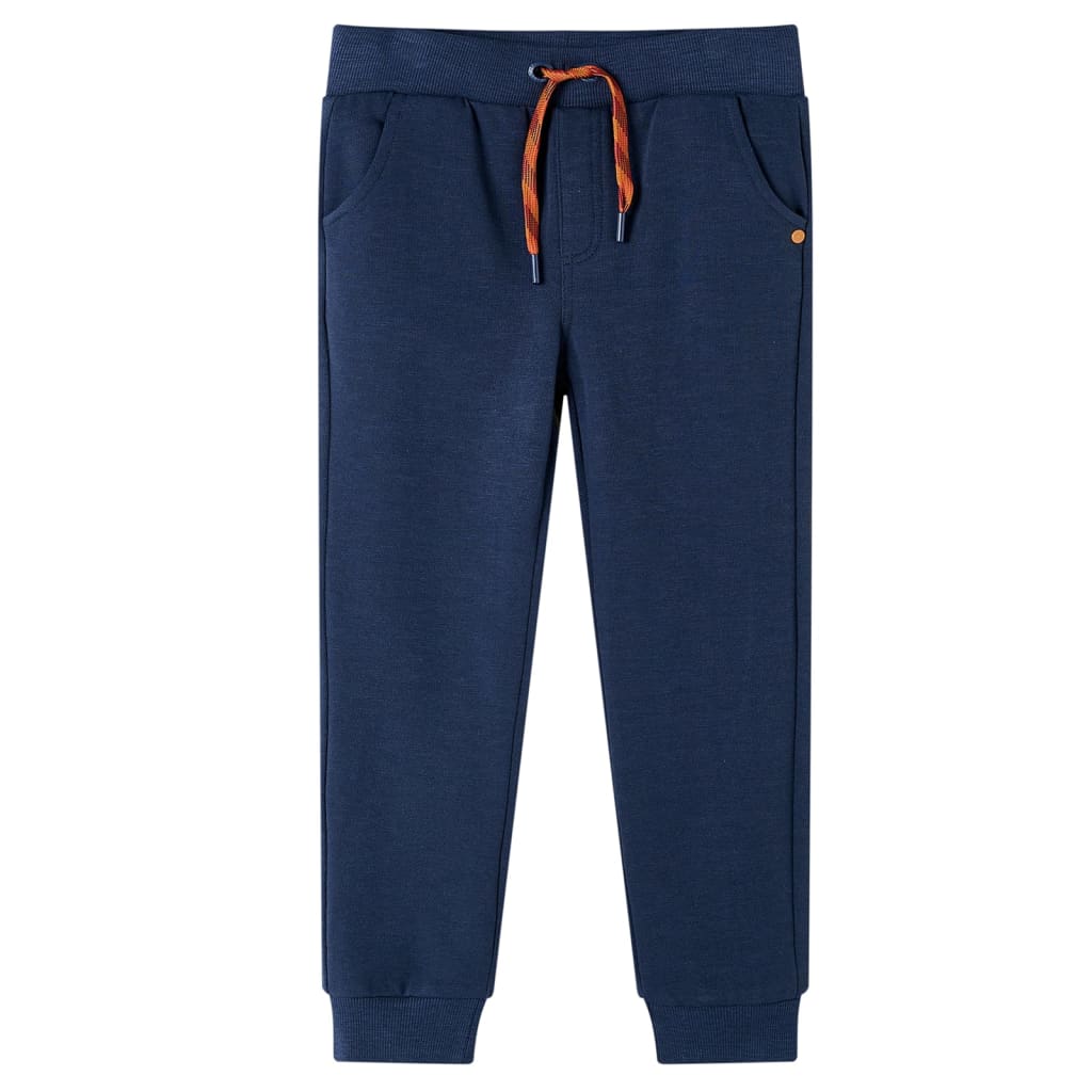 Kinderjoggingbroek 104 gemêleerd marineblauw
