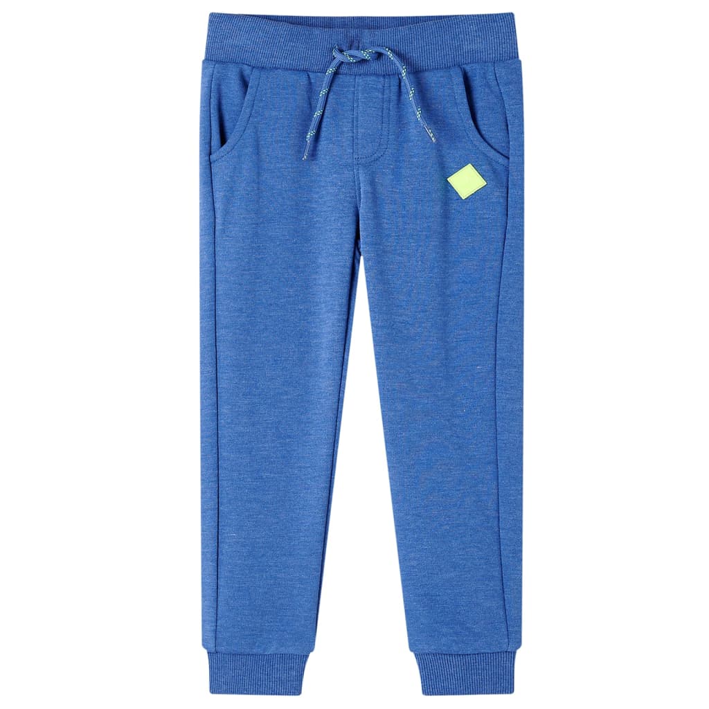 Kinderjoggingbroek 128 gemêleerd blauw