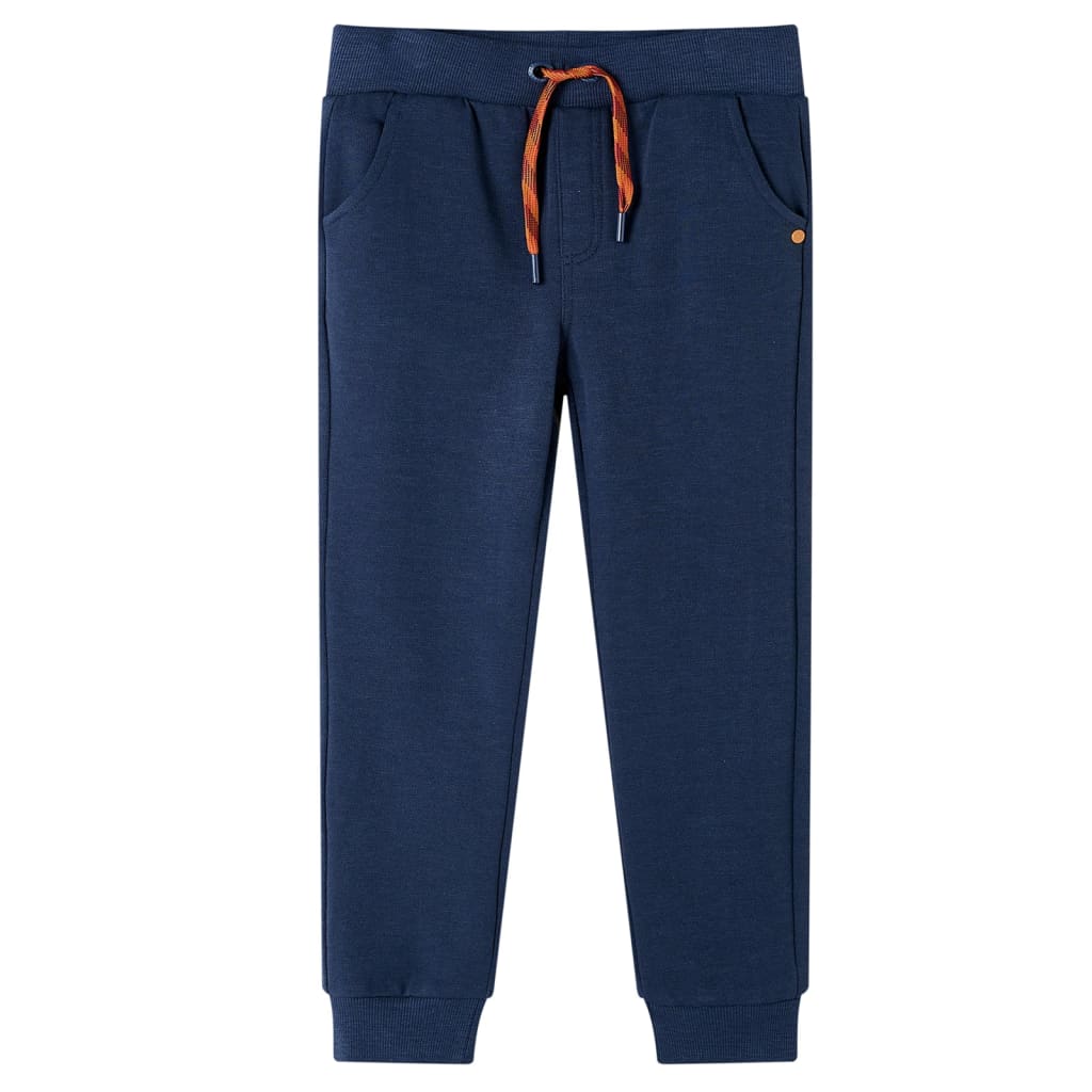 Kinderjoggingbroek 128 gemêleerd marineblauw