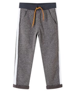 Kinderjoggingbroek 92 gemêleerd donkergrijs