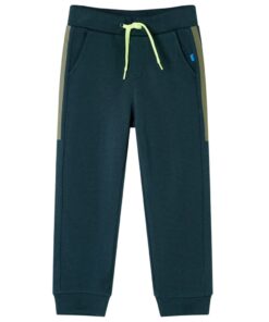 Kinderjoggingbroek met trekkoord 116 mosgroen