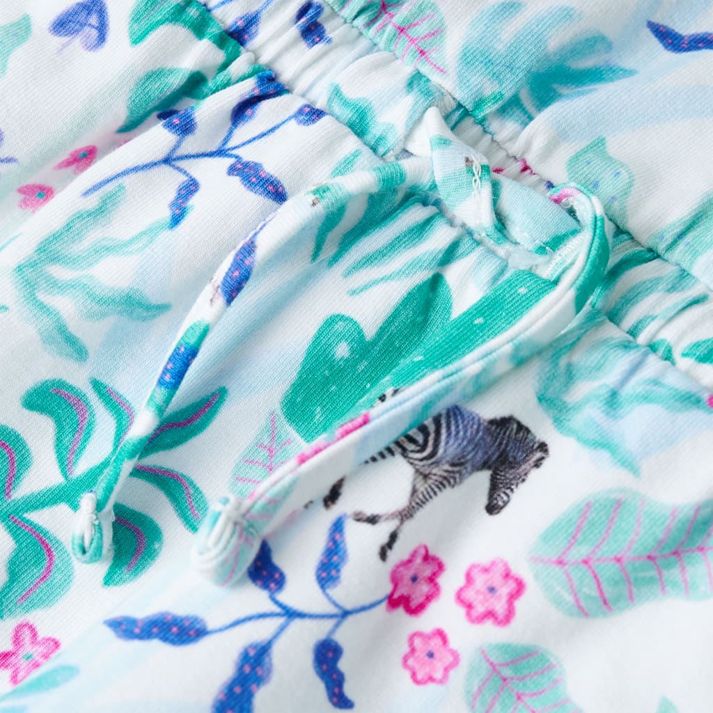 Kinderjurk 116 ecru en donkermintkleurig - Image 5