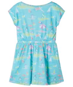 Kinderjurk 92 lichtaquakleurig