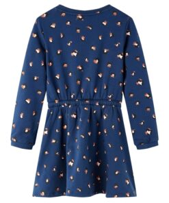 Kinderjurk met lange mouwen 104 marineblauw