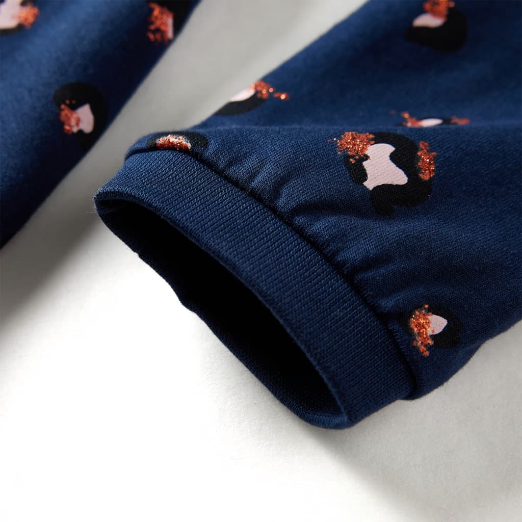 Kinderjurk met lange mouwen 104 marineblauw - Image 5