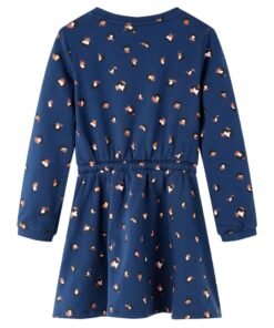Kinderjurk met lange mouwen 116 marineblauw