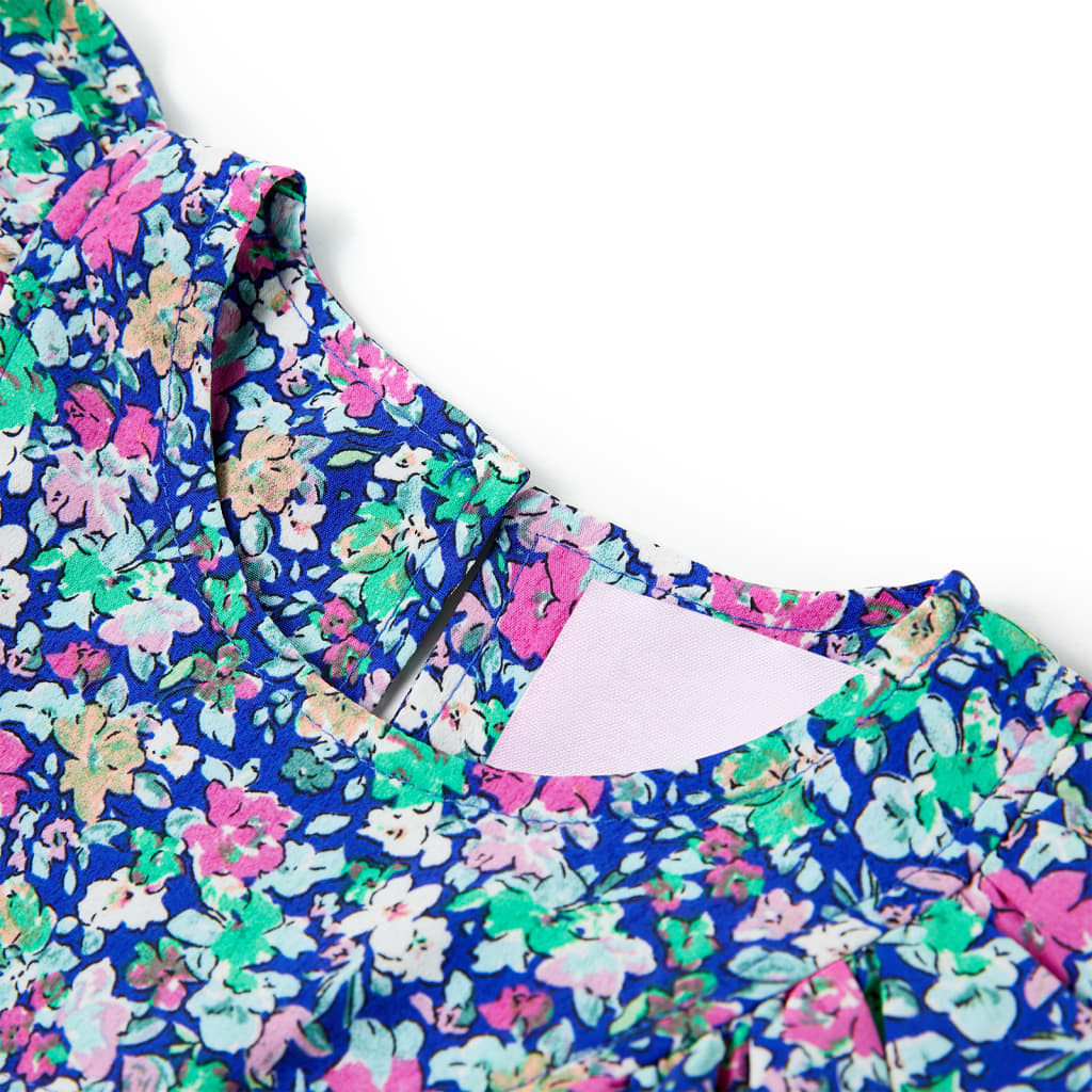 Kinderjurk met ruche mouwen 92 kobaltblauw - Image 3