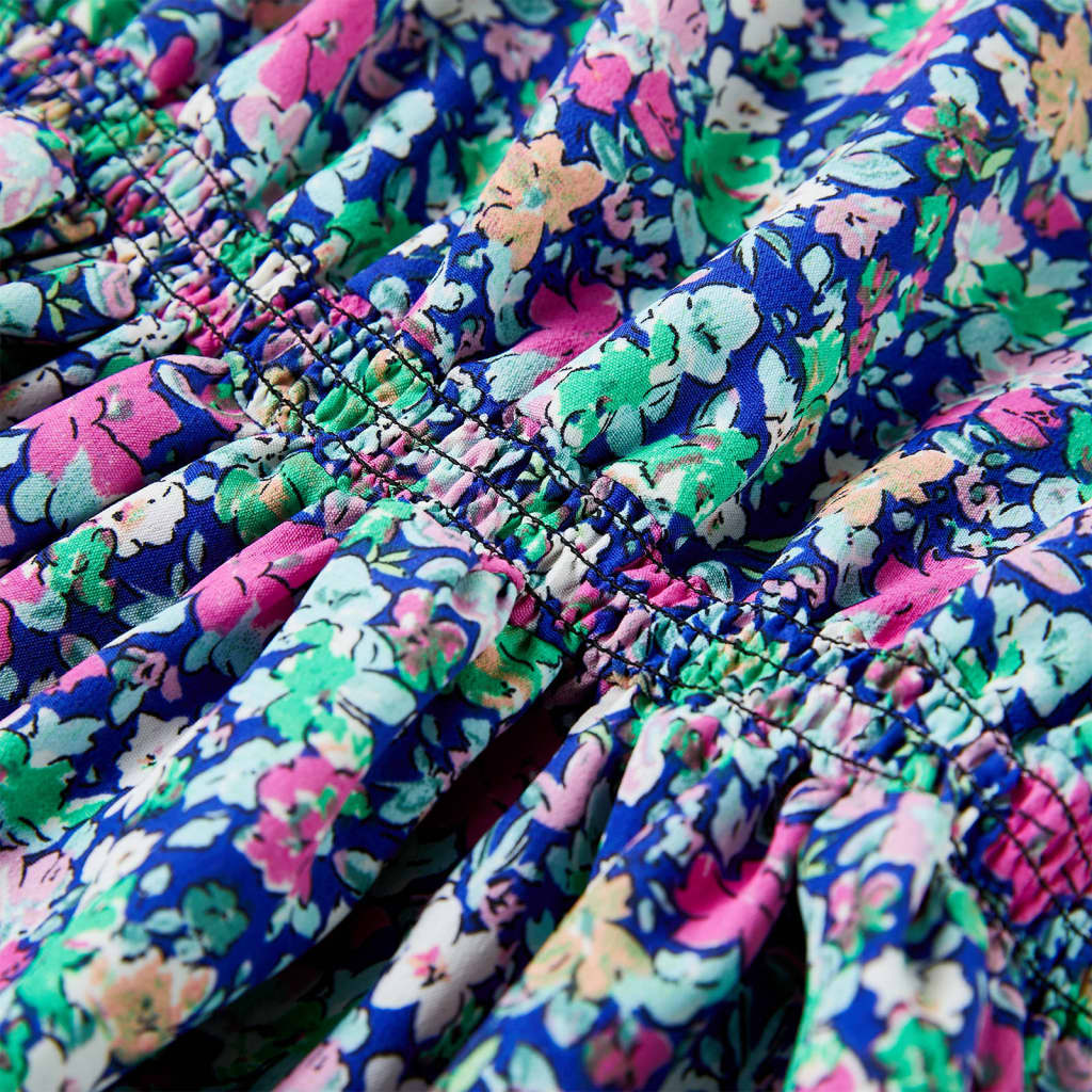 Kinderjurk met ruche mouwen 92 kobaltblauw - Image 5