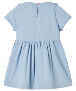 Kinderjurk met ruches 92 zachtblauw