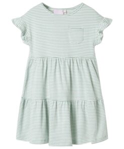 Kinderjurk met ruches aan de mouwen 104 mintkleurig