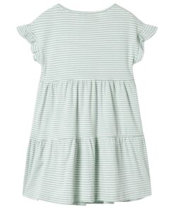 Kinderjurk met ruches aan de mouwen 116 mintkleurig