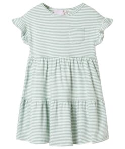 Kinderjurk met ruches aan de mouwen 116 mintkleurig