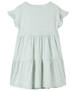 Kinderjurk met ruches aan de mouwen 128 mintkleurig