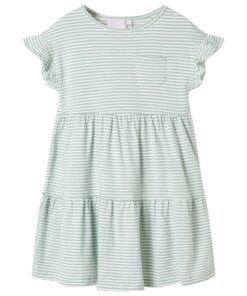 Kinderjurk met ruches aan de mouwen 140 mintkleurig