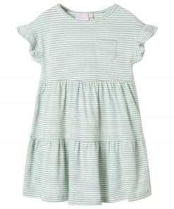 Kinderjurk met ruches aan de mouwen 92 mintkleurig