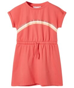 Kinderjurk met trekkoord 104 koraalkleurig