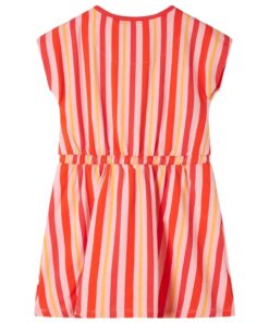 Kinderjurk met trekkoord 104 roze en rood