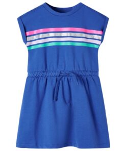 Kinderjurk met trekkoord 116 kobaltblauw