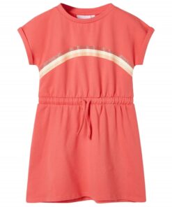 Kinderjurk met trekkoord 116 koraalkleurig