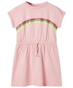 Kinderjurk met trekkoord 116 lichtroze