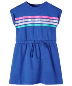 Kinderjurk met trekkoord 128 kobaltblauw