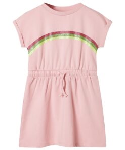 Kinderjurk met trekkoord 128 lichtroze