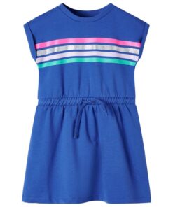 Kinderjurk met trekkoord 140 kobaltblauw