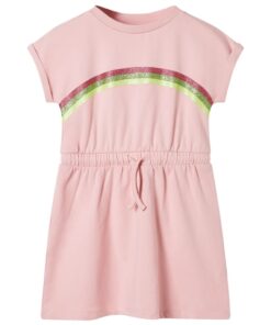 Kinderjurk met trekkoord 140 lichtroze
