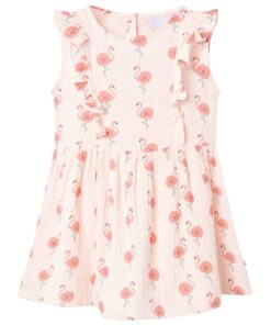 Kinderjurkje met ruches 116 zachtroze