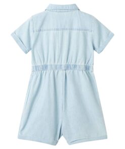 Kinderonesie met korte mouwen 104 zachtblauw