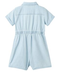 Kinderonesie met korte mouwen 116 zachtblauw