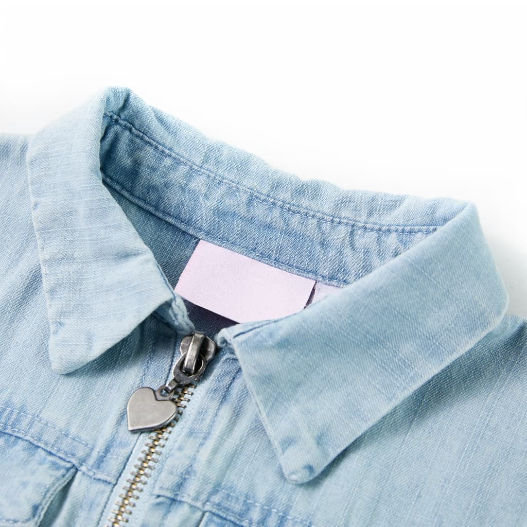 Kinderonesie met korte mouwen 128 zachtblauw - Image 3