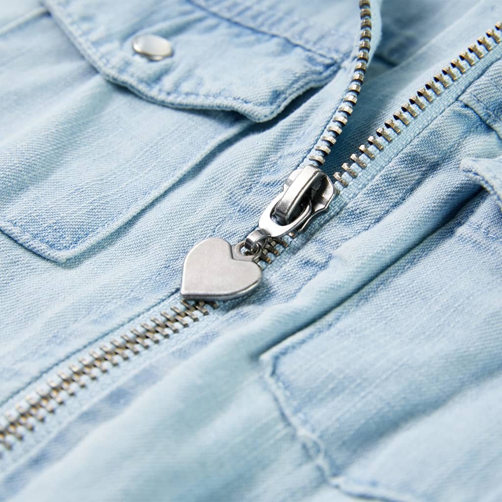 Kinderonesie met korte mouwen 128 zachtblauw - Image 5