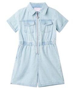 Kinderonesie met korte mouwen 92 zachtblauw