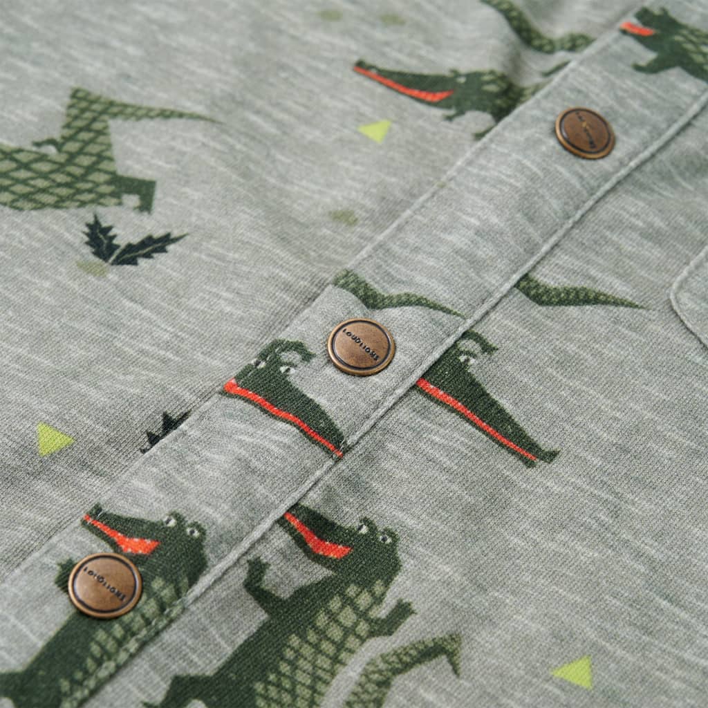 Kinderoverhemd 104 gemêleerd lichtkaki - Image 5