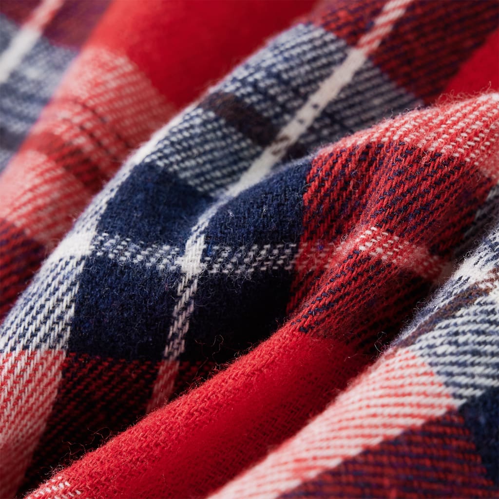 Kinderoverhemd geruit 92 rood en marineblauw - Image 7