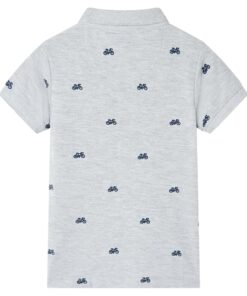 Kinderpoloshirt  128 gemêleerd grijs